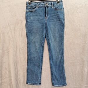 Chicos Jeans Sz 1 / 8 DefineMe High Waist Straight Leg Ankle Blue Classic